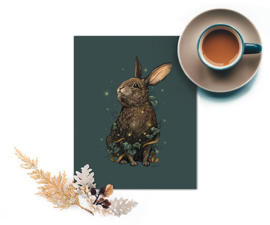"Summer Nights" Rabbit & Firefly Print - Joanna Garcia Art