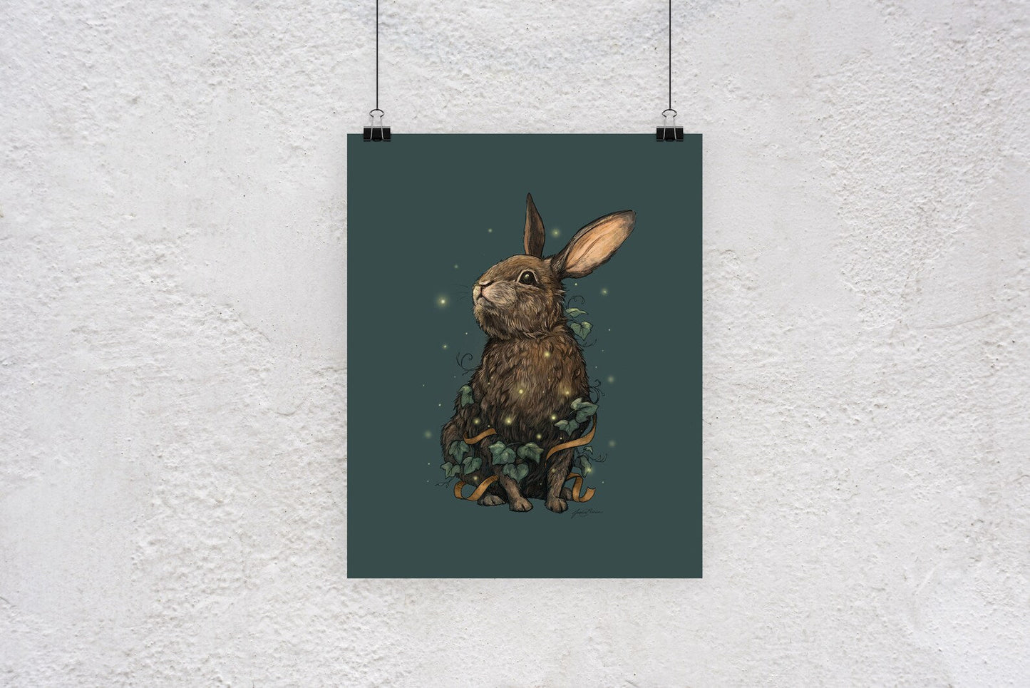 "Summer Nights" Rabbit & Firefly Print - Joanna Garcia Art