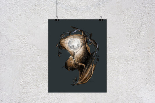 "Glow" Hanging Bat Art Print - Joanna Garcia Art