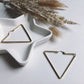 Hammered Brass Triangle Hoop Earrings - Free Range and Feral