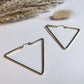 Hammered Brass Triangle Hoop Earrings - Free Range and Feral
