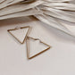 Hammered Brass Triangle Hoop Earrings - Free Range and Feral